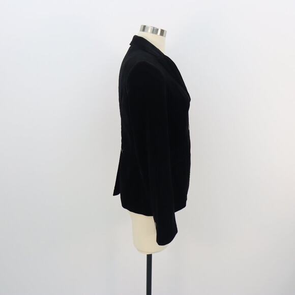 Academia Banana Republic Black Velvet Blazer with Gold Coat of Arms Buttons 4 - Picture 10 of 15